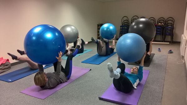 A class working with fitballs